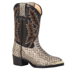 Durango Snake Print Almond Toe Western Cowboy Boots, Size 5 Women’s / Big Kids 4